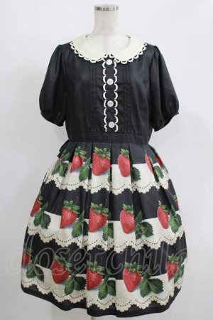 画像: Leur Getter / Antique Lace Strawberry袖付きワンピース L ブラック H-25-11-21-1001-LU-OP-KB-ZT1123H