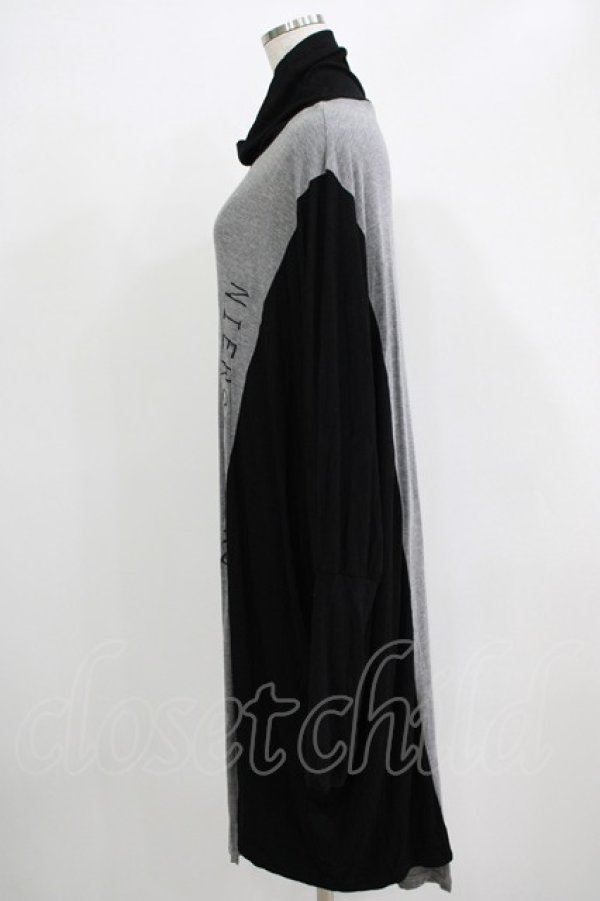 画像2: NieR Clothing / 配色ハイネックワンピース  グレー×ブラック H-25-11-21-1026-PU-OP-KB-ZH (2)