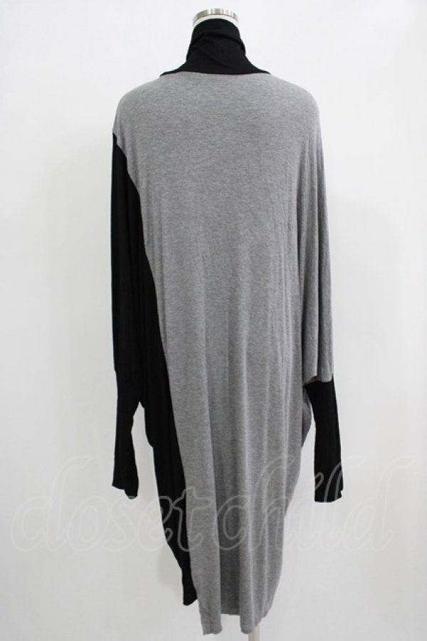 画像3: NieR Clothing / 配色ハイネックワンピース  グレー×ブラック H-25-11-21-1026-PU-OP-KB-ZH (3)