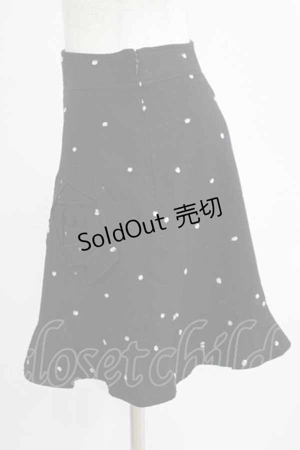 画像2: Emily Temple cute / ローズドットウールスカート  黒 H-25-11-21-1027-ET-SK-KB-ZH (2)