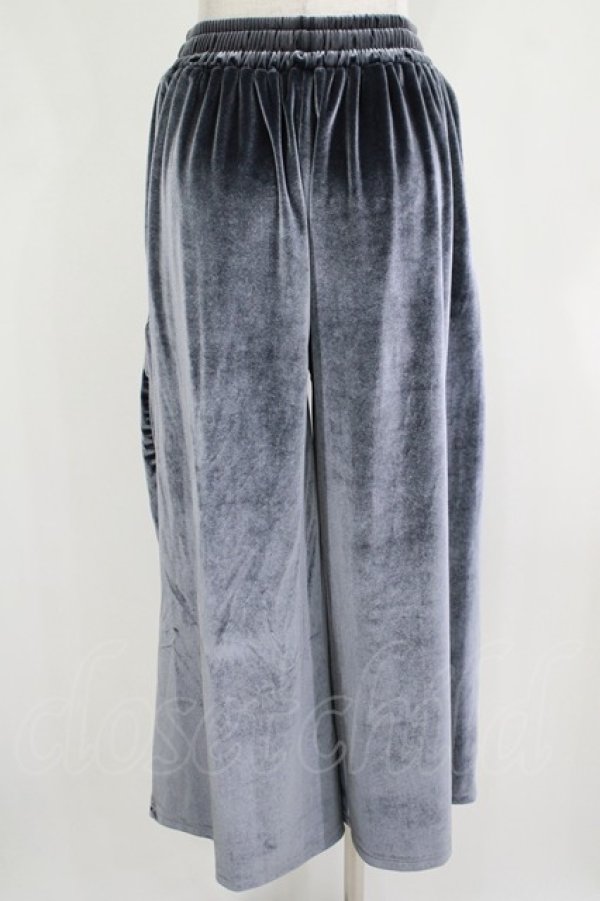 画像3: NieR Clothing / ロゴ刺繍ベロアパンツ  グレー H-25-11-21-1030-PU-PA-KB-ZH (3)