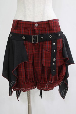 画像: ALGONQUINS / フラップ付きチェックパンツ  赤×黒 H-25-11-21-1031-AL-PA-KB-ZH