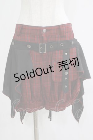 画像: ALGONQUINS / フラップ付きチェックパンツ  赤×黒 H-25-11-21-1031-AL-PA-KB-ZH