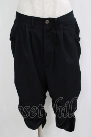 画像: GADGET GROW / ギャザーハーフパンツ  ブラック H-25-11-21-1033-GO-PA-KB-ZH