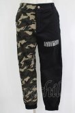 画像1: NieR Clothing / カモフラ柄切替パンツ  黒 H-25-11-21-1034-PU-PA-KB-ZH (1)