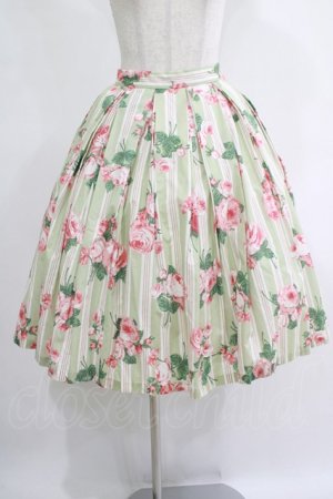 画像: Jane Marple / ウォールペーパーローズブーケダブルボックススカート  ミント H-25-11-21-1004-JM-SK-KB-ZH