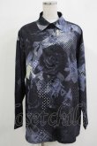画像1: NieR Clothing / 総柄シャツ  グレー H-25-11-21-1040-PU-BL-KB-ZH (1)