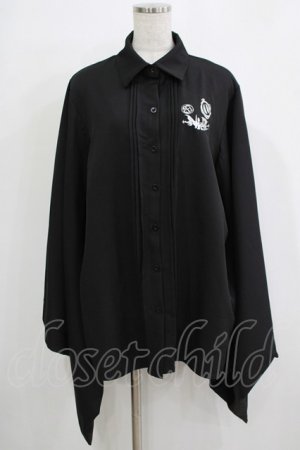 画像: NieR Clothing / 着物風袖シャツ  ブラック H-25-11-21-1043-PU-BL-KB-ZH