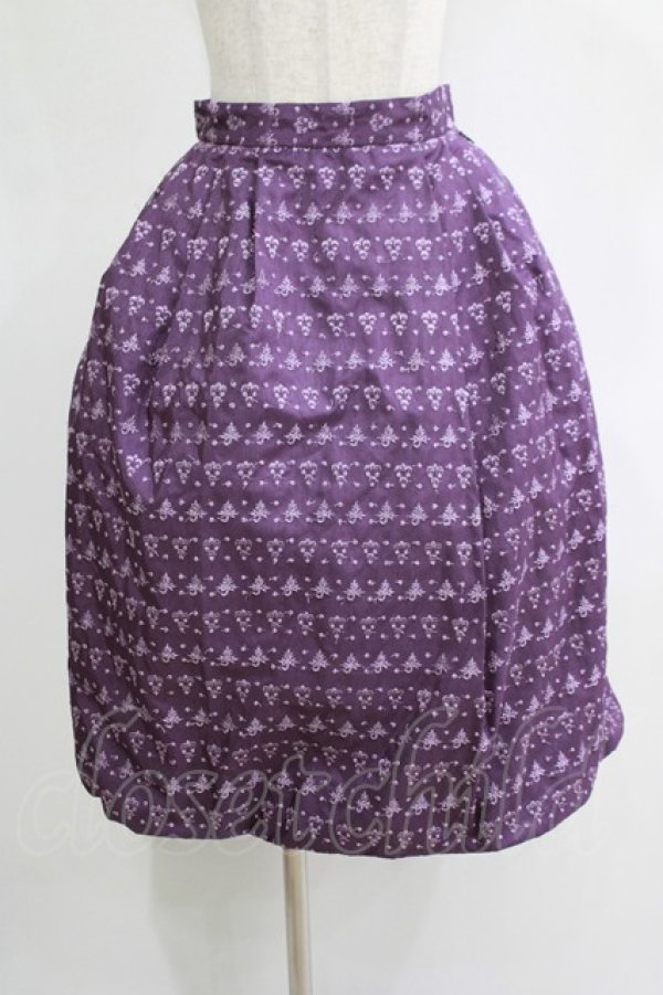 画像1: Jane Marple Dans Le Salon / グリッタージャガードスカート M パープル H-25-11-21-1005-JM-SK-KB-ZH (1)