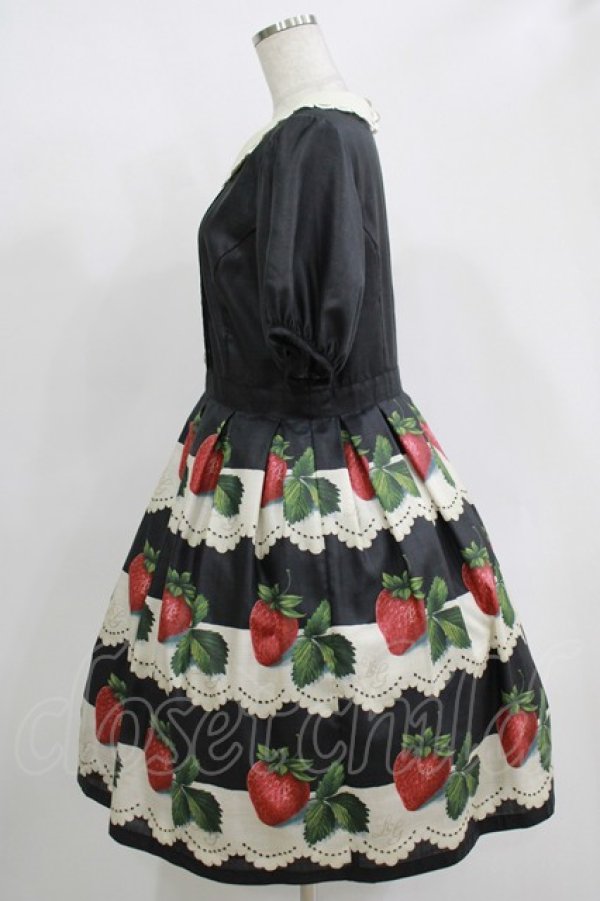 画像2: Leur Getter / Antique Lace Strawberry袖付きワンピース L ブラック H-25-11-21-1001-LU-OP-KB-ZT340 (2)