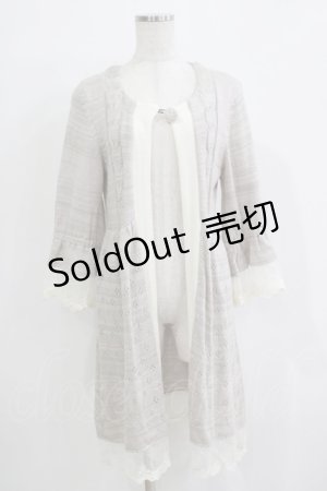 画像: GRAMM / 透かしニットカーディガン  ピンクベージュ H-25-11-21-1054-HN-TO-KB-ZH