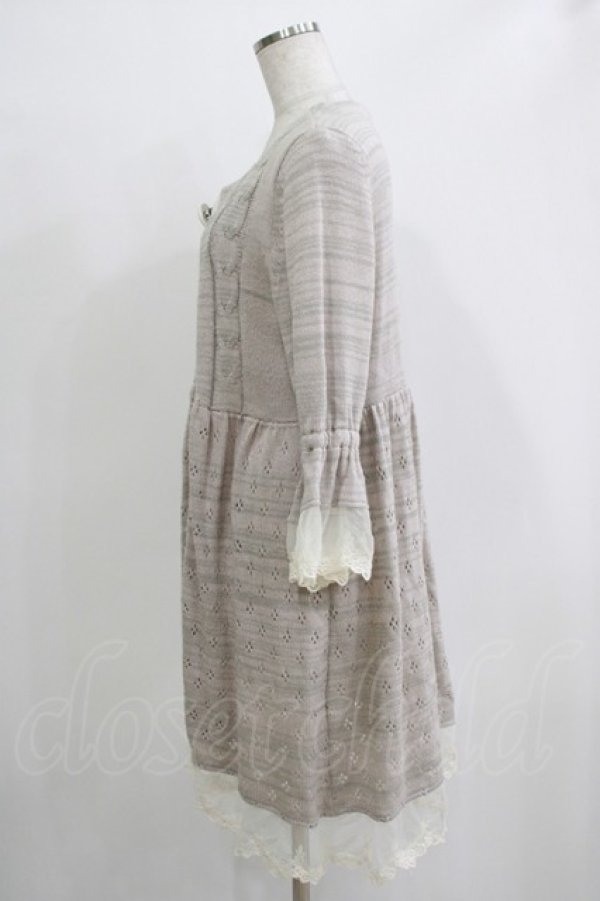 画像2: GRAMM / 透かしニットカーディガン  ピンクベージュ H-25-11-21-1054-HN-TO-KB-ZH (2)