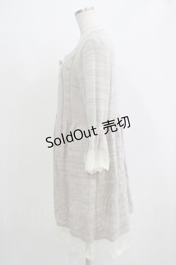 画像2: GRAMM / 透かしニットカーディガン  ピンクベージュ H-25-11-21-1054-HN-TO-KB-ZH (2)