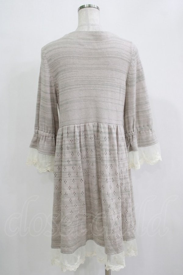 画像3: GRAMM / 透かしニットカーディガン  ピンクベージュ H-25-11-21-1054-HN-TO-KB-ZH (3)