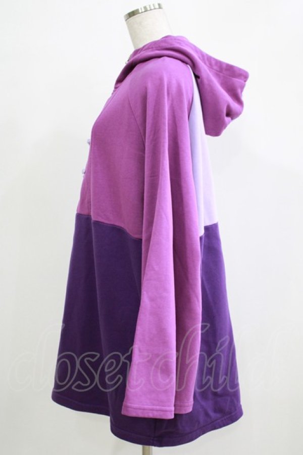 画像2: NieR Clothing / 配色チャイナプルパーカー  パープルMIX H-25-11-21-1059-PU-TO-KB-ZH (2)