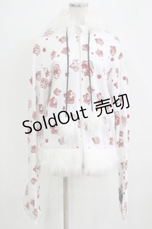 画像: HANGRY&ANGRY / HANGRYフードパーカー  ホワイト H-25-11-21-1061-HN-TO-KB-ZH