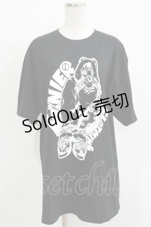 画像: NieR Clothing / プリントCOTTON CUTSEW  ブラック H-25-11-21-1064-PU-TO-KB-ZT347