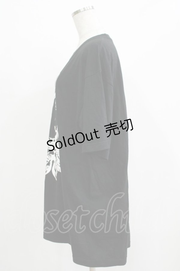 画像2: NieR Clothing / プリントCOTTON CUTSEW  ブラック H-25-11-21-1064-PU-TO-KB-ZT347 (2)