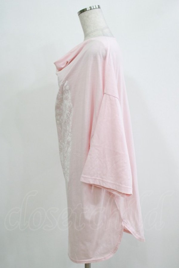 画像2: Deorart / ドレープネック5部袖Tシャツ M ピンク H-25-11-21-1066-PU-TO-KB-ZT347 (2)