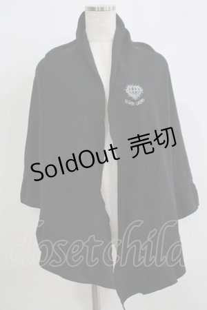 画像: ALGONQUINS / ロゴ刺繍フリルストール  ブラック H-25-11-21-1070-AL-ZA-KB-ZH