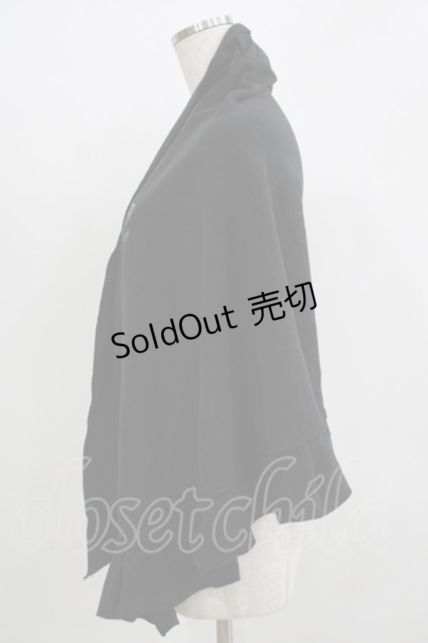 画像2: ALGONQUINS / ロゴ刺繍フリルストール  ブラック H-25-11-21-1070-AL-ZA-KB-ZH (2)