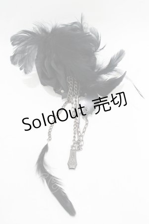 画像: Sixh / コサージュチャームクリップピン  黒 H-25-11-21-1072-HN-ZA-KB-ZH