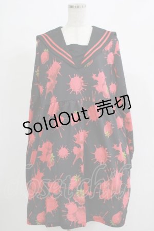 画像: Drug Honey / ストロベリーブラッドセーラーワンピース  ブラック H-25-11-21-1009-PU-OP-KB-ZH