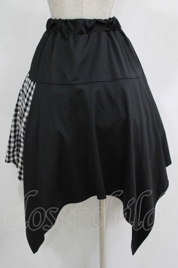 画像3: NieR Clothing / チェック切替イレギュラースカート  黒 H-25-11-21-1011-PU-SK-KB-ZH (3)