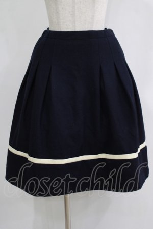 画像: Jane Marple Dans Le Salon / ラインウールスカート  ネイビー H-25-11-21-1012-JM-SK-KB-ZH