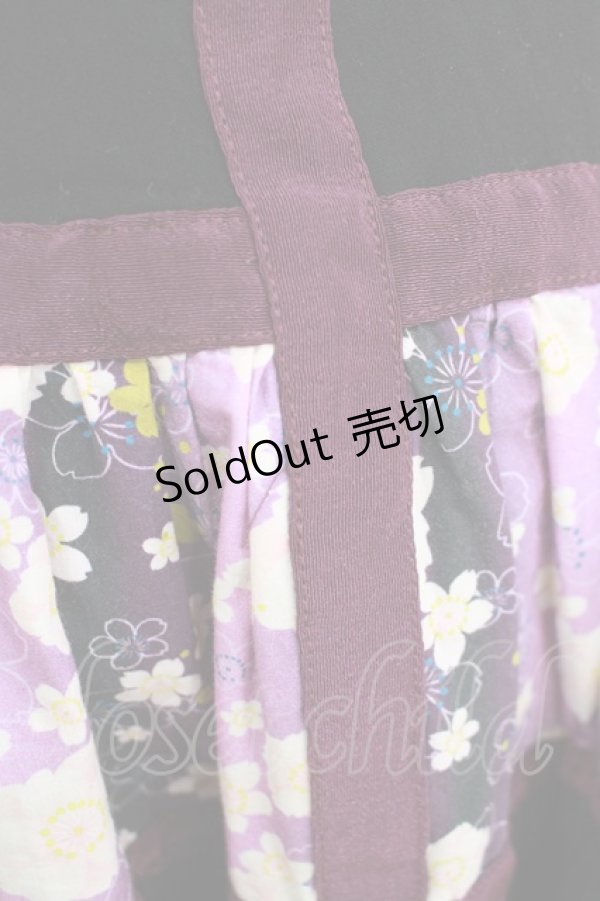 画像4: gouk / 和柄切替スカート  黒×紫 H-25-11-21-1016-GO-SK-KB-ZH (4)