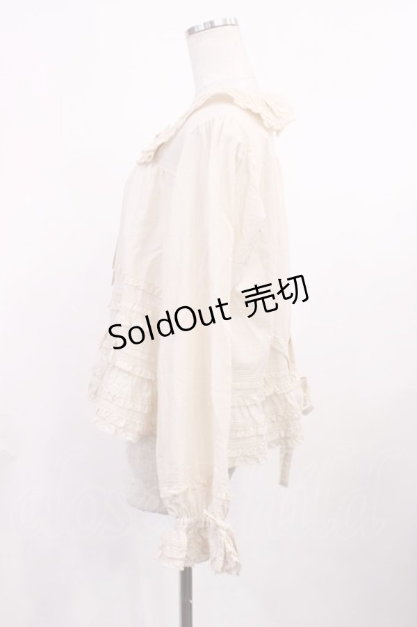 画像2: PINK HOUSE / ローンフリルブラウス Free 生成り H-25-11-21-032-LO-BL-NS-ZH (2)