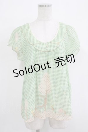 画像: Cherir la femme / オリプリブラウス M グリーン H-25-11-22-1032-LO-BL-NS-ZH