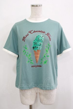 画像: axes femme / チョコミントプリントTシャツ Free ミント H-25-11-22-1035-AX-TO-NS-ZH