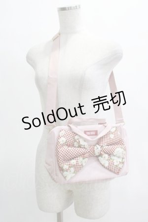 画像: PINK HOUSE / 野ばらギンガム柄リボン付きショルダーバッグ  ピンク H-25-11-22-1042-LO-BG-NS-ZH