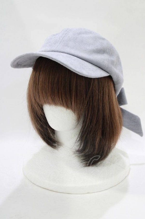 画像1: axes femme / バックリボンスエードキャップ  ブルー H-25-11-22-1056-AX-AC-NS-ZH (1)