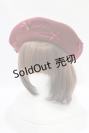 画像: m petit by misako / AMバスクリボンベレー  レッド H-25-11-22-1061-LO-AC-NS-ZH