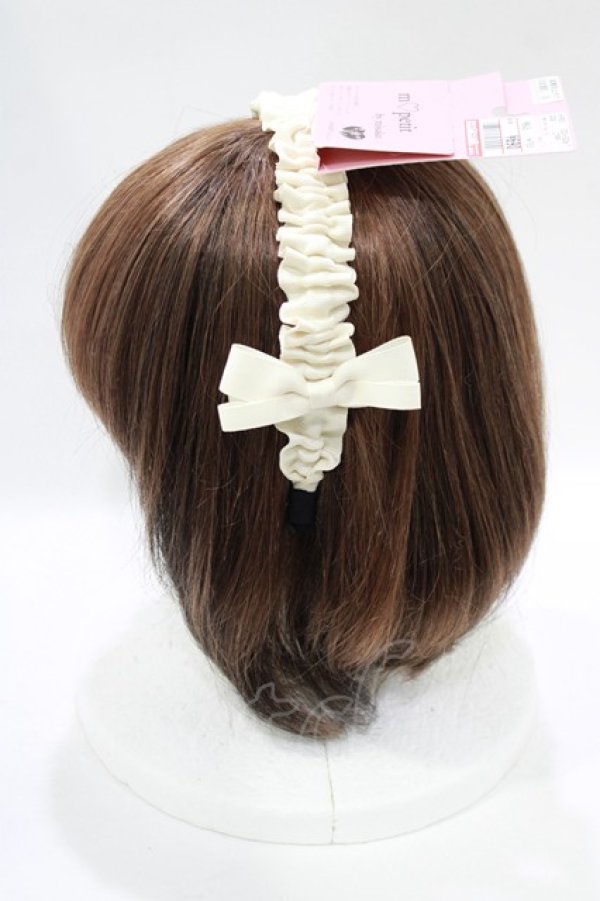 画像2: m petit by misako / AMギャザーカチューシャ  アイボリー H-25-11-22-1062-LO-AC-NS-ZH (2)