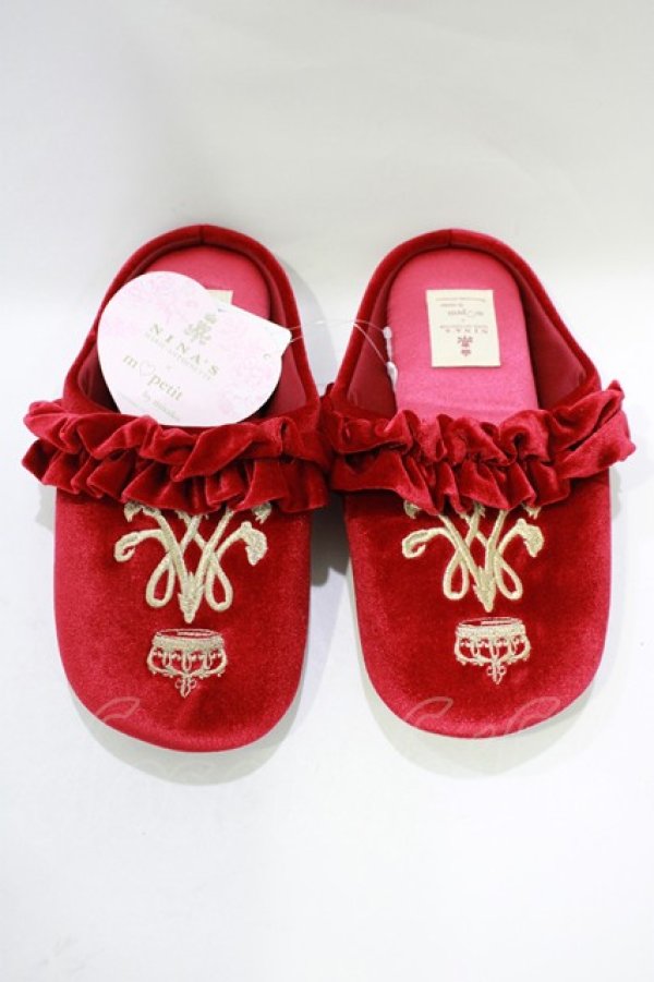 画像1: m petit by misako / ルームシューズ 23cm〜25cm ボルドー H-25-11-22-1064-LO-SH-NS-ZH (1)