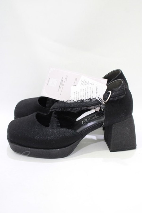 画像2: Cherirulu Chocola / 太ヒールパンプス M ブラック H-25-11-22-1071-GO-SH-NS-ZH (2)