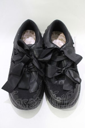 画像: m petit by misako / AMレースリボンSNK M ブラック H-25-11-22-1075-LO-SH-NS-ZH