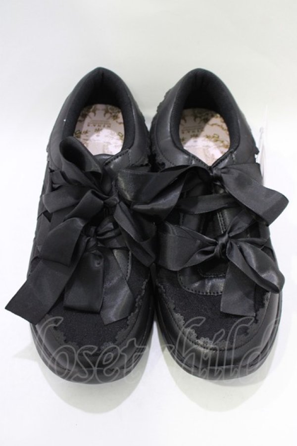 画像1: m petit by misako / AMレースリボンSNK M ブラック H-25-11-22-1075-LO-SH-NS-ZH (1)