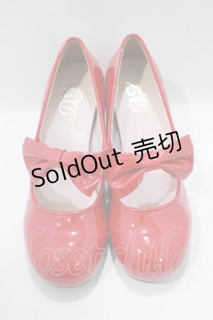 画像: DearMyLove / ロリータリボンパンプス 23.0cm レッド H-25-11-22-1077-EL-SH-NS-ZH