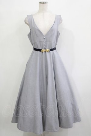 画像: an another angelus / ハイウエストVネックジャンパースカート Free BLUE GRAY H-25-11-22-1008-CA-OP-NS-ZH