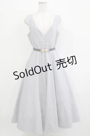 画像: an another angelus / ハイウエストVネックジャンパースカート Free BLUE GRAY H-25-11-22-1008-CA-OP-NS-ZH