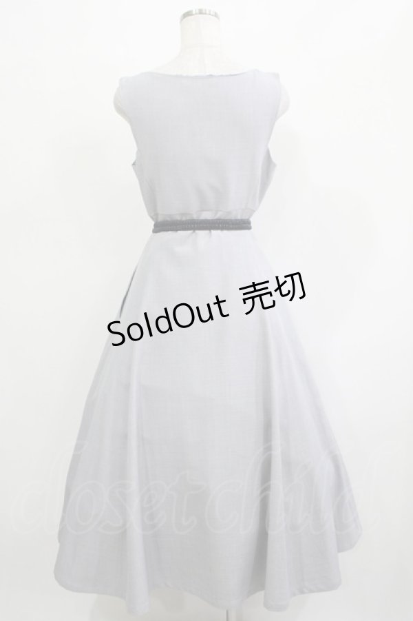 画像3: an another angelus / ハイウエストVネックジャンパースカート Free BLUE GRAY H-25-11-22-1008-CA-OP-NS-ZH (3)