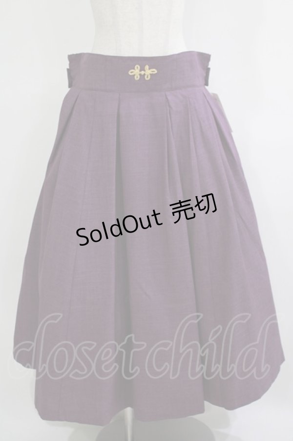 画像1: metamorphose / 【プラスサイズ】袴風タックロングスカート プラスサイズ 紫 H-25-11-22-1012-ME-SK-NS-ZH (1)
