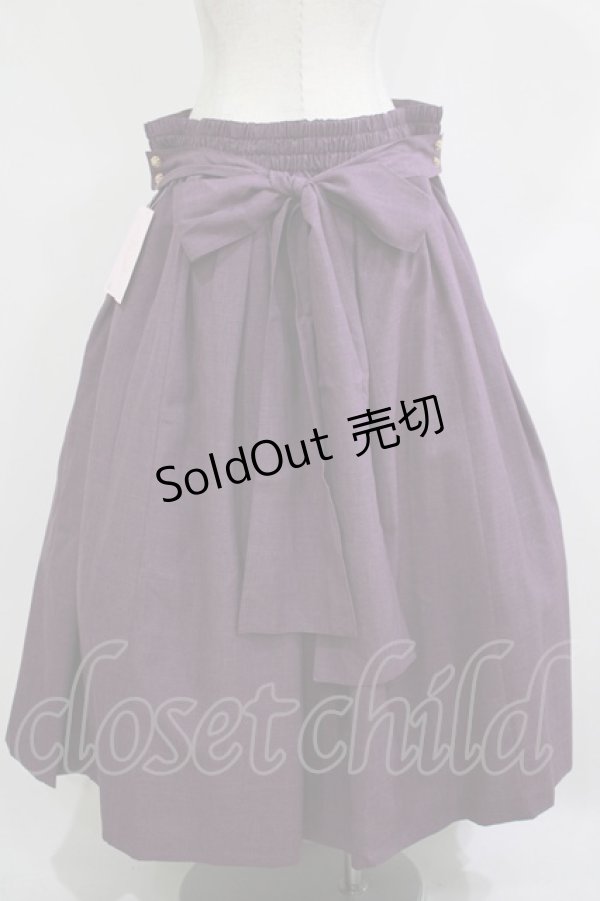 画像3: metamorphose / 【プラスサイズ】袴風タックロングスカート プラスサイズ 紫 H-25-11-22-1012-ME-SK-NS-ZH (3)