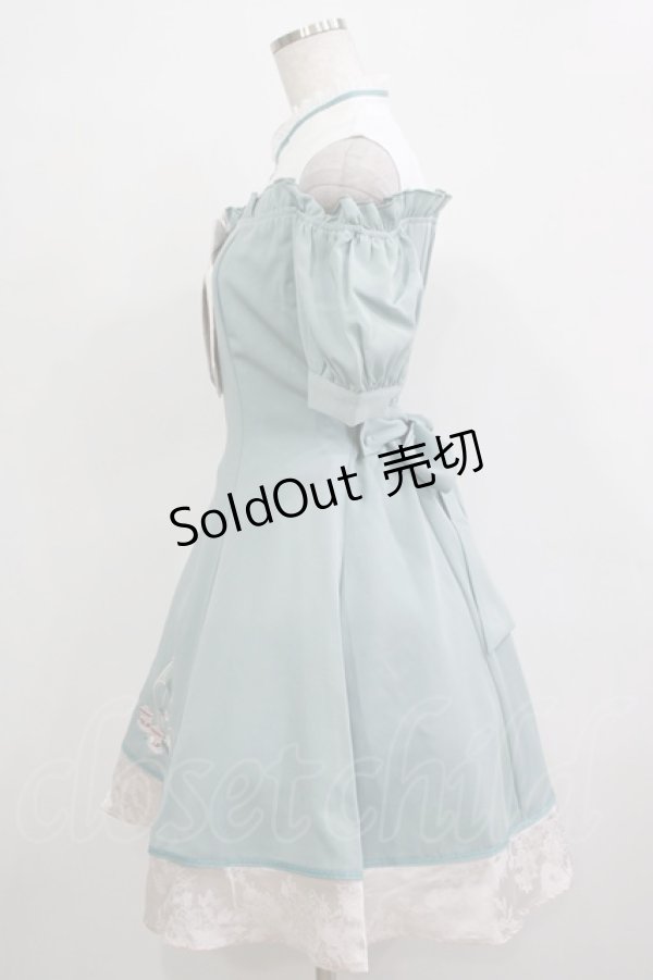 画像2: Amavel / 茶器と茉莉花のチャイナワンピース Free グリーン H-25-11-22-1013-CA-OP-NS-ZH (2)