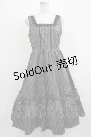 画像: m petit by misako / ストライプジャンパースカート L グレー H-25-11-22-1002-LO-OP-NS-ZH