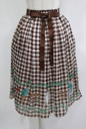 画像: axes femme / チョコミントプリントスカート Free ブラウン H-25-11-22-1015-AX-SK-NS-ZH